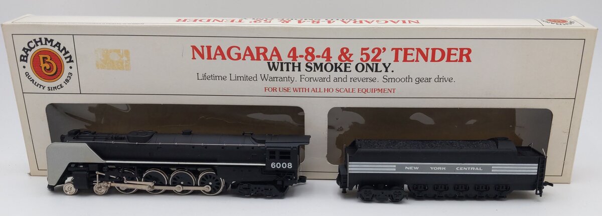 Bachmann 41-540-20 HO Scale New York Central 4-8-4 Steam Loco & Tender #6008 EX/Box