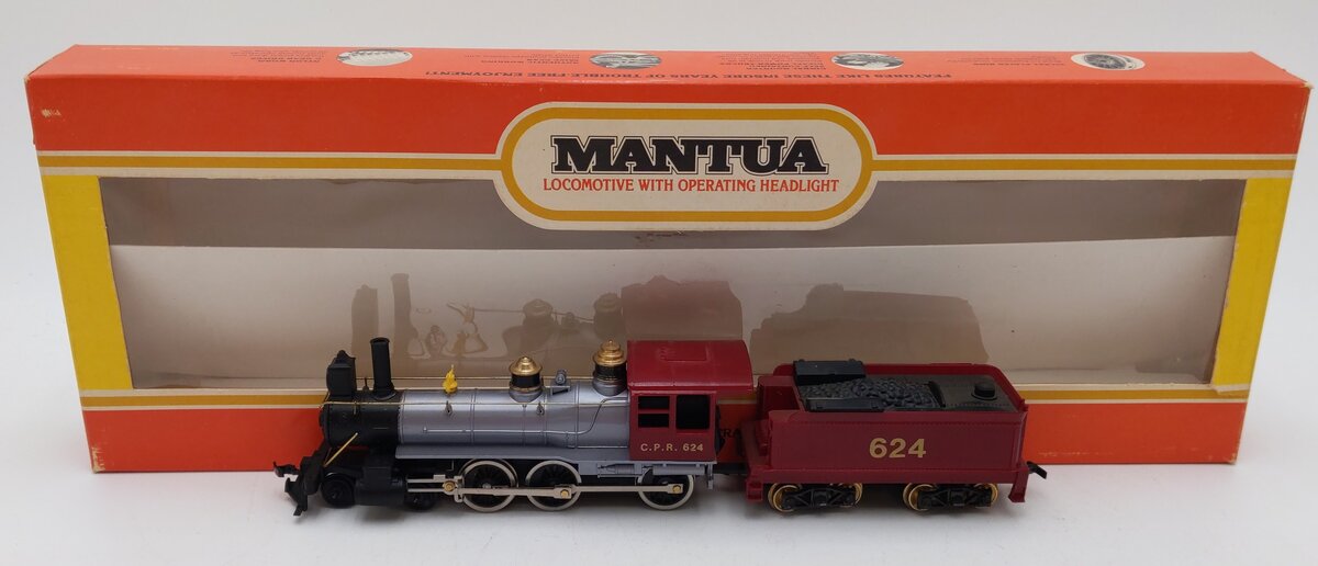 Mantua 308-80 HO Canadian Pacific Dixie Belle Steam Locomotive & Tender #624 EX/Box