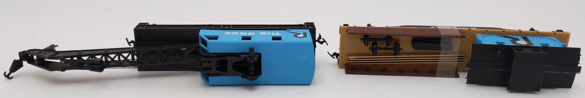 Tyco 865 HO Scale Operating Crane Car w/ Boom Tender Set (Set of 2) EX/Box
