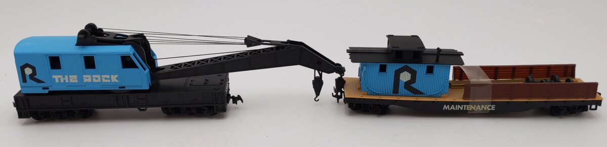 Tyco 865 HO Scale Operating Crane Car w/ Boom Tender Set (Set of 2) EX/Box