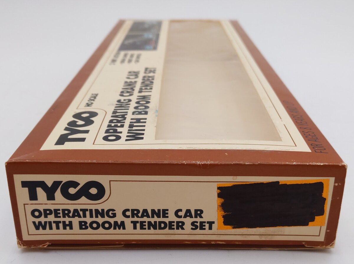 Tyco 865 HO Scale Operating Crane Car w/ Boom Tender Set (Set of 2) EX/Box