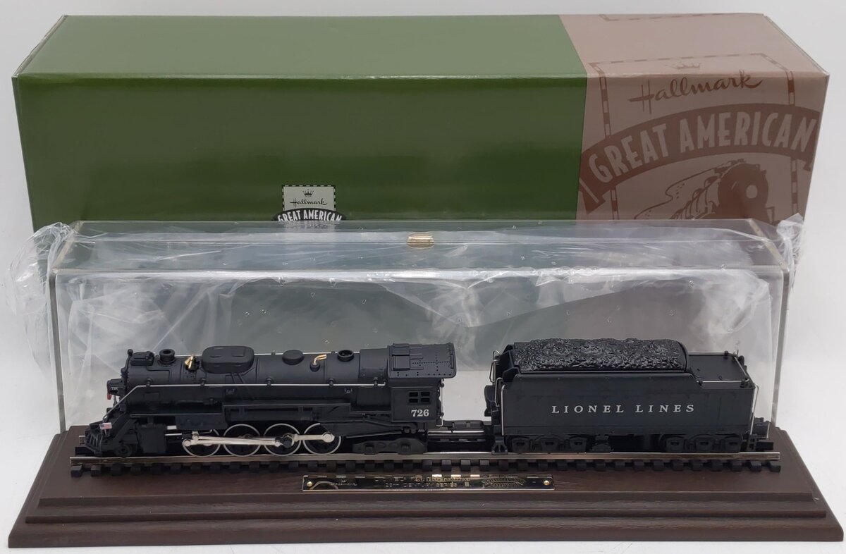 Hallmark 726 Lionel Berkshire Steam Locomotive and Tender with Display Case LN/Box