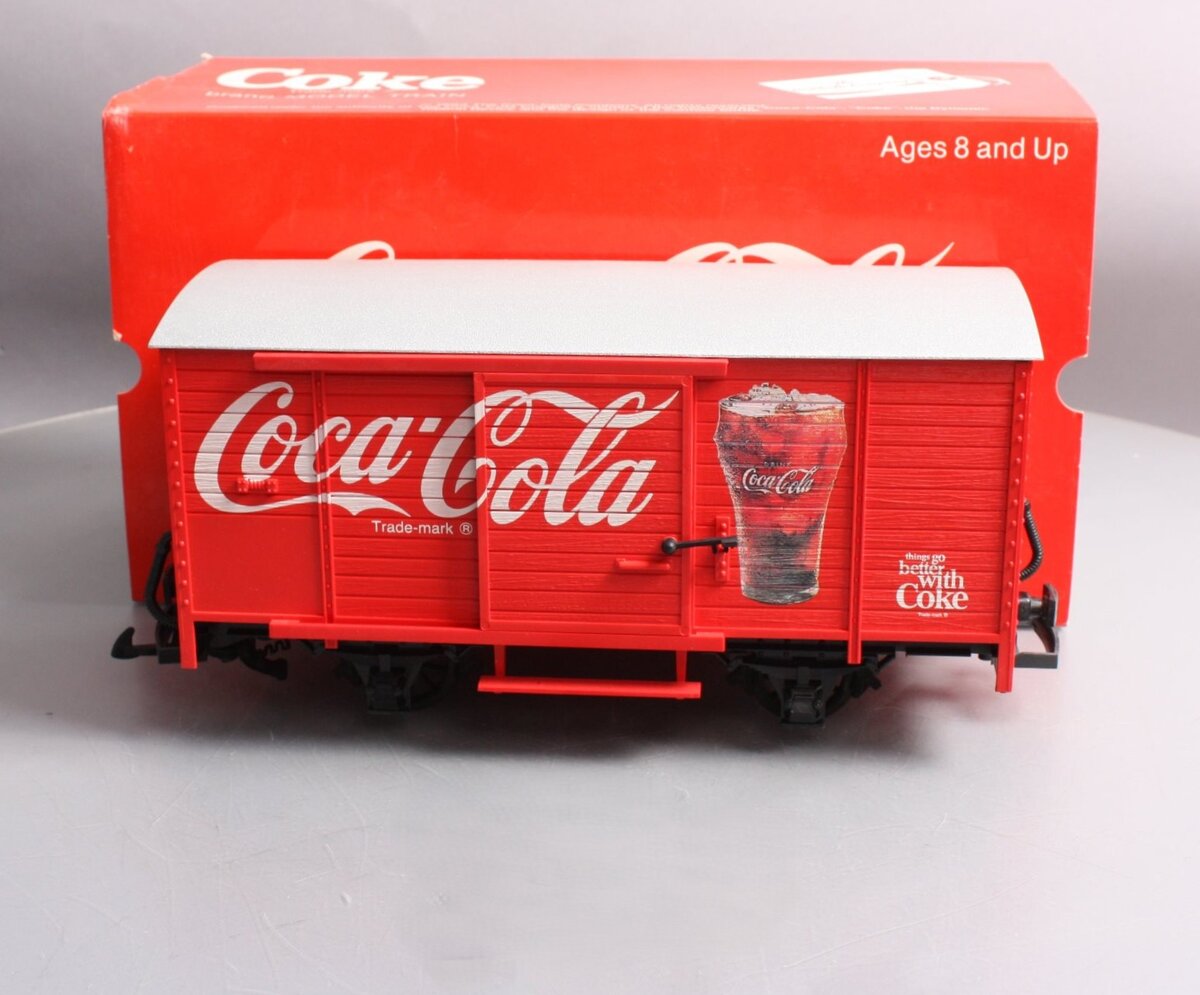Coca-Cola 45352 G Scale Coke Brand Box Car w/Sound EX/Box