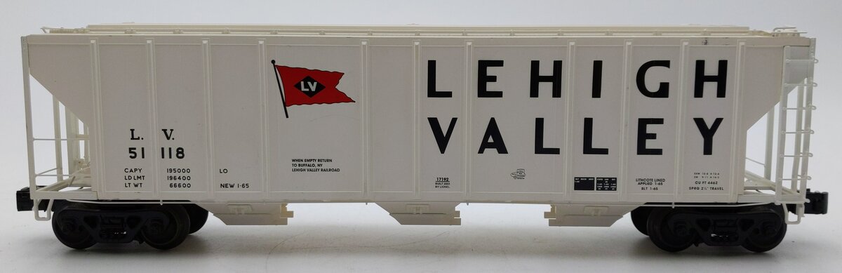 Lionel 6-17192 O Gauge Lehigh Valley PS-2 Hopper Car #51118 EX/Box