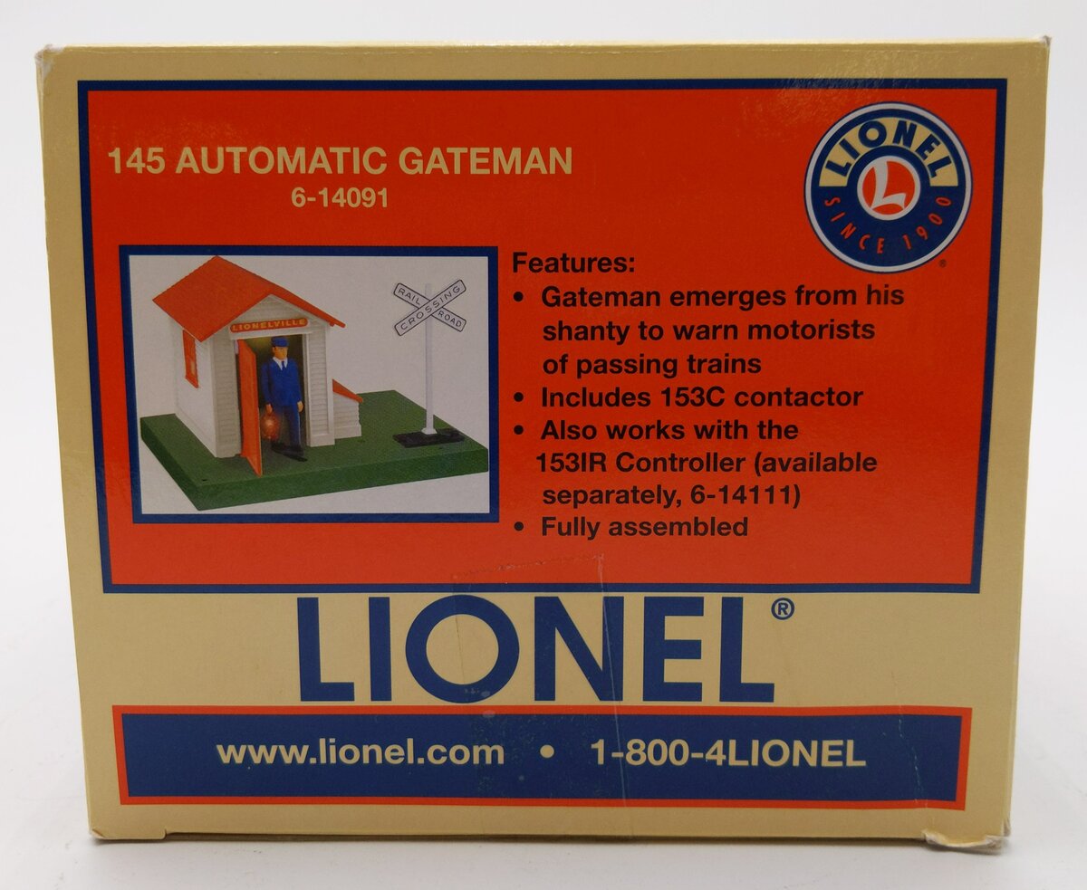 Lionel 6-14091 O Gauge #145 Operating Automatic Gateman EX/Box