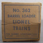 Lionel 362 Vintage O Operating Barrel Loader Ramp- No Car VG/Box