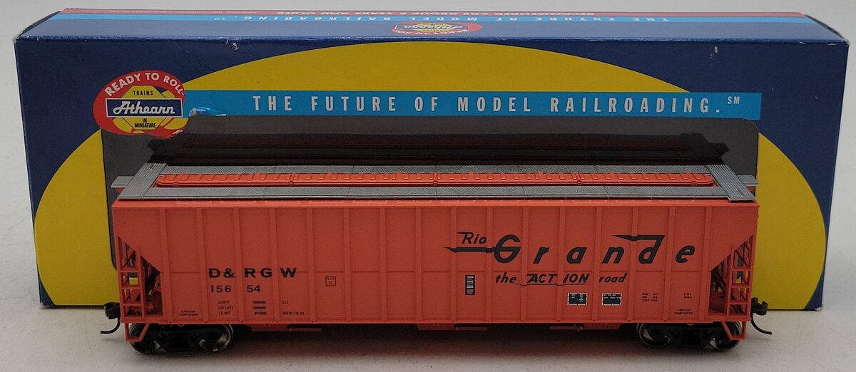 Athearn 92758 HO Scale Rio Grande 54' FMC Covered Hopper #15654 NIB