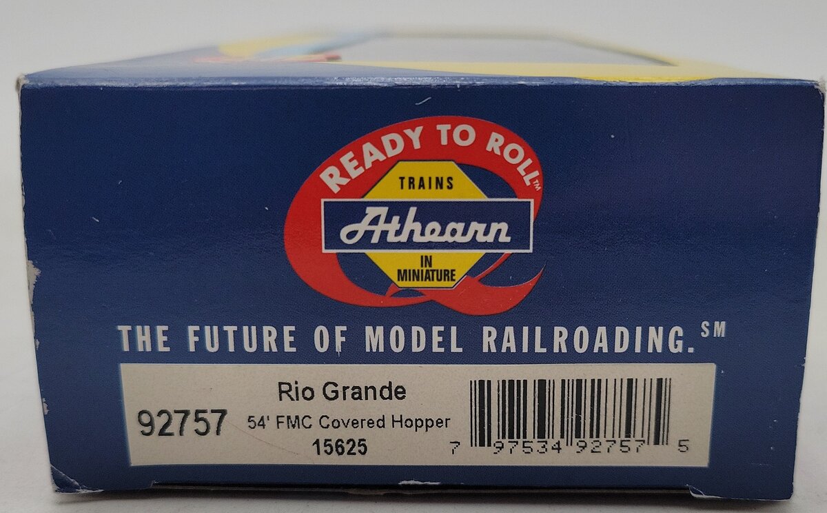 Athearn 92757 HO Scale Rio Grande 54' FMC Covered Hopper #15625 NIB