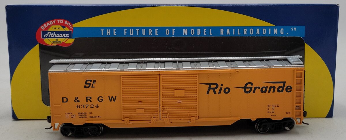 Athearn 92440 HO Scale Rio Grande 50' Double Door Boxcar #63724 NIB