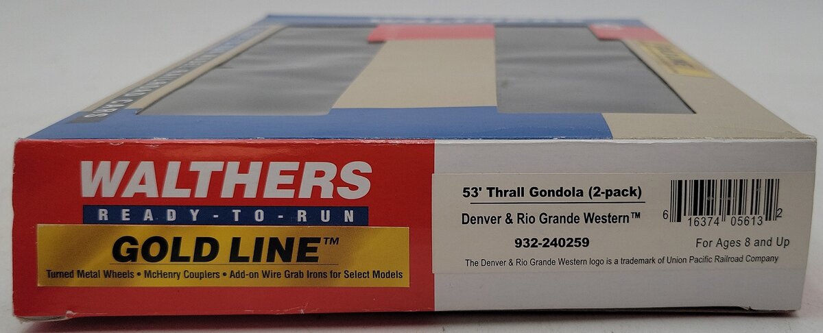 Walthers 932-240259 HO Scale Denver & Rio Grande 52' Thrall Gondola (2-Pack) NIB