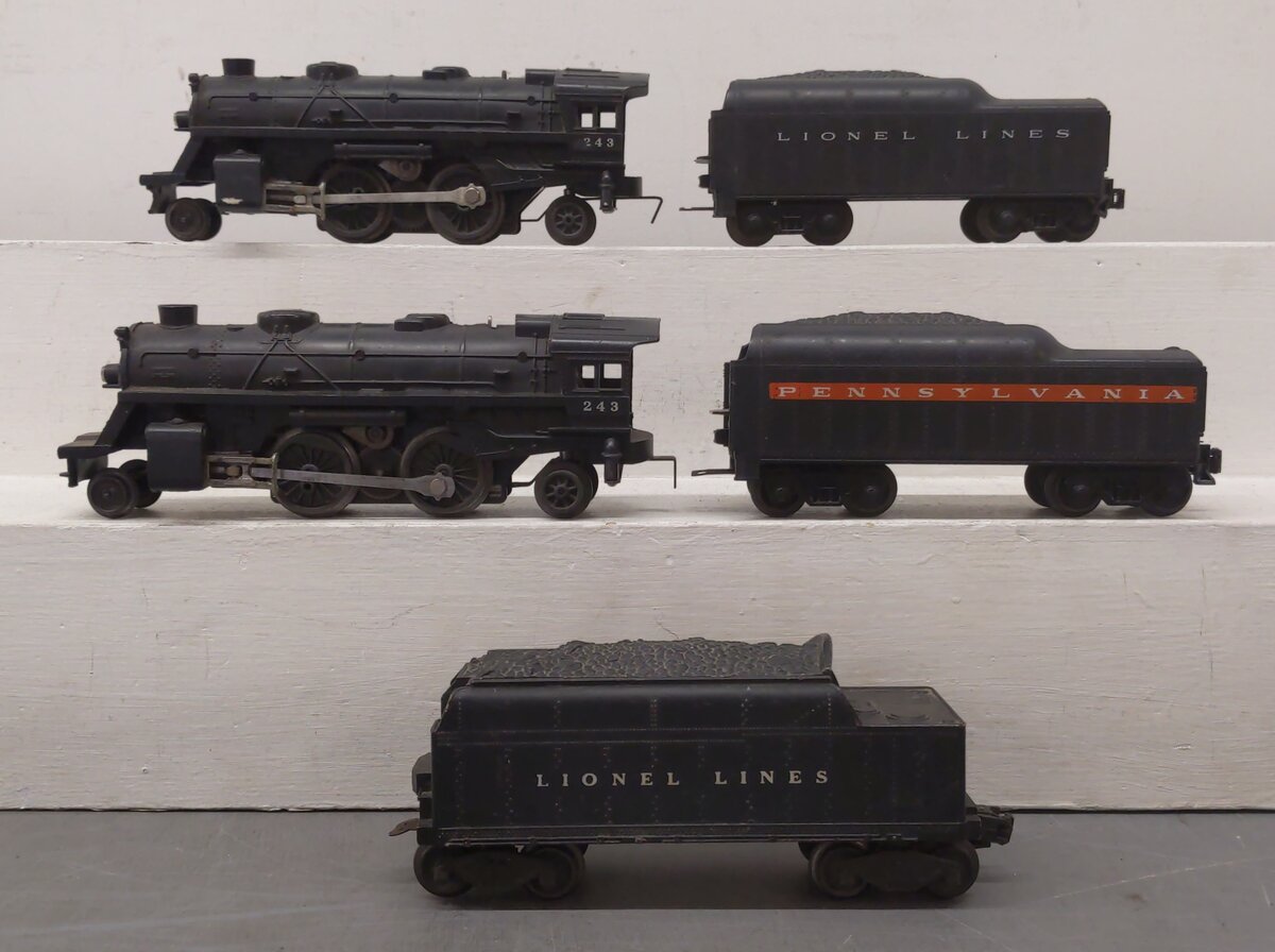 Lionel Vintage O Gauge Steam Locomotive & Tenders [5] VG