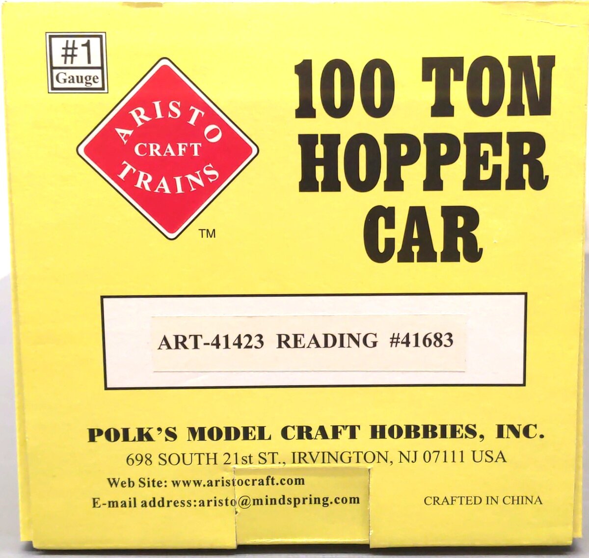 Aristo-Craft 41423 G Scale Reading 3 Bay 100 Ton Coal Hopper #41683 LN/Box
