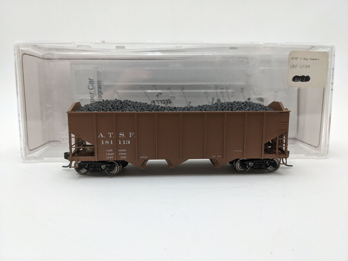 Broadway Limited 1734 HO Scale Santa Fe Class H2a 3-Bay Hopper # 181113 EX/Box