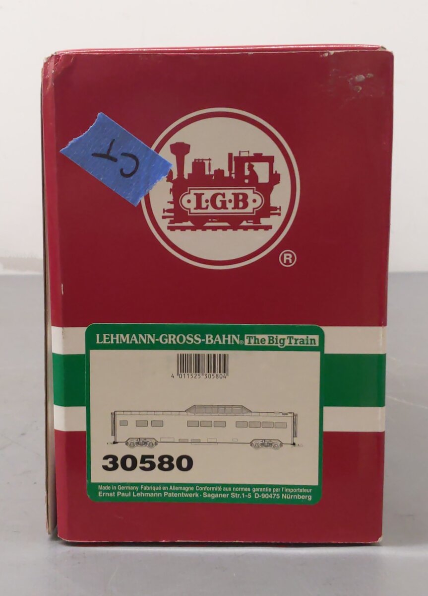 LGB 30580 G Scale Santa Fe Vista Dome Car (Metal Wheels) LN/Box