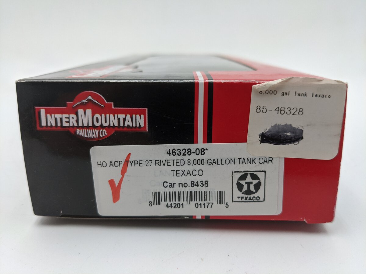 InterMountain 46328-08 HO Scale Texaco ACF Type 27 Riveted Tank Car #8438 EX/Box