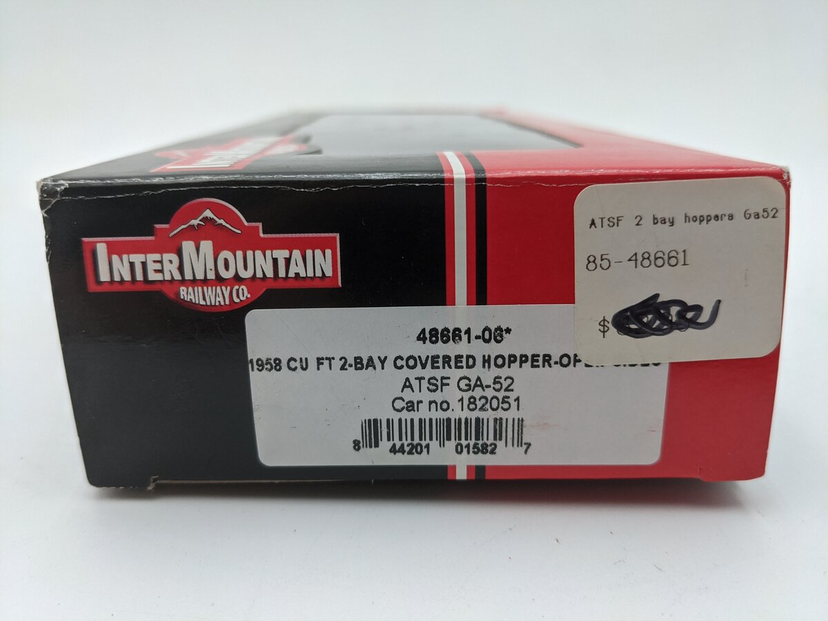 InterMountain 48661-06 HO Scale Atchison Topeka Santa Fe 2-Bay Hopper #182051 EX/Box