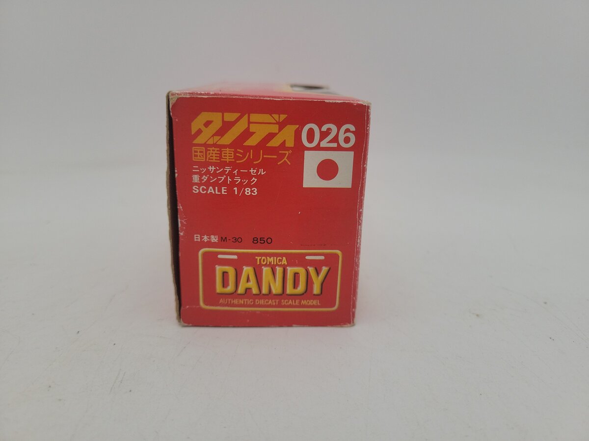 Shinsei 10 1:83 Scale Tomica Dandy Yellow & Red Heavy Dump Truck Die Cast Model VG/Box