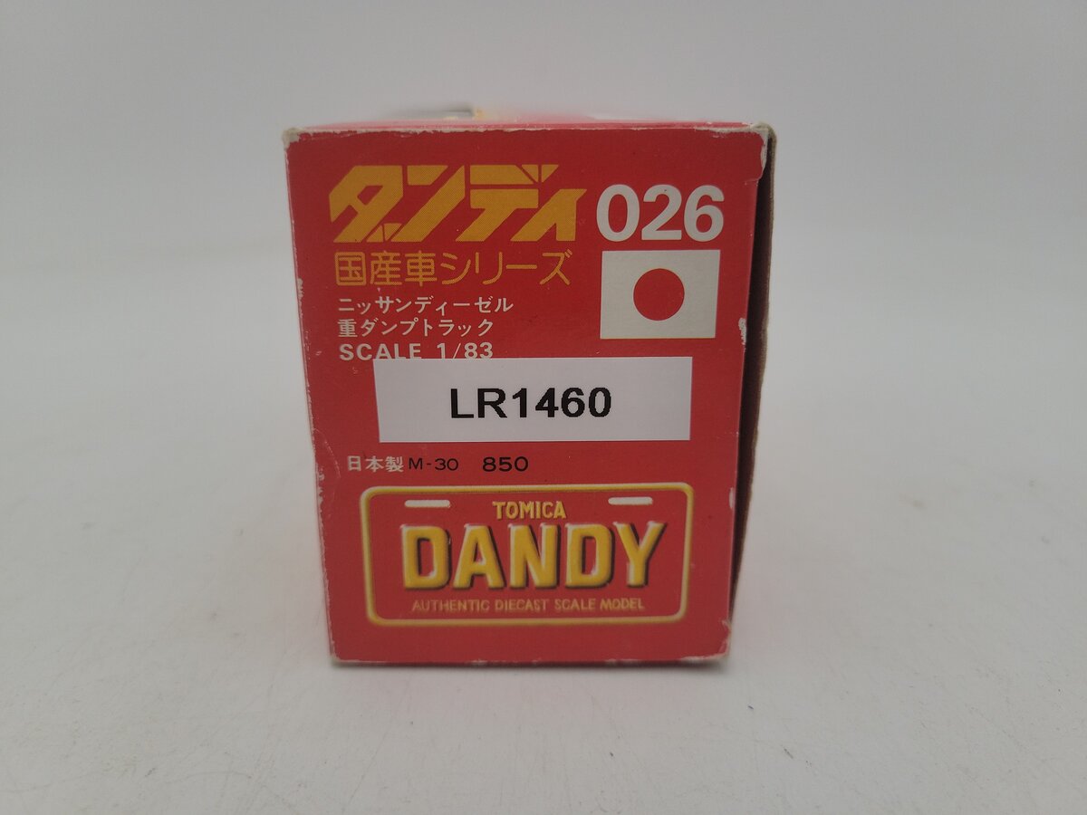 Shinsei 10 1:83 Scale Tomica Dandy Yellow & Red Heavy Dump Truck Die Cast Model VG/Box