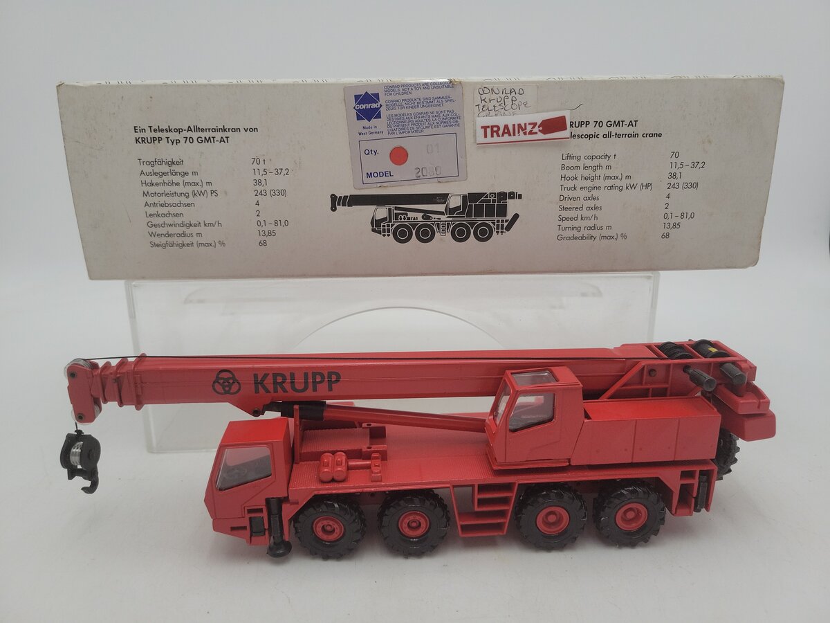 Conrad 2080 1:50 Scale Die-Cast Krupp 70 GMT-AT Telescopic All-Terrain Crane EX/Box