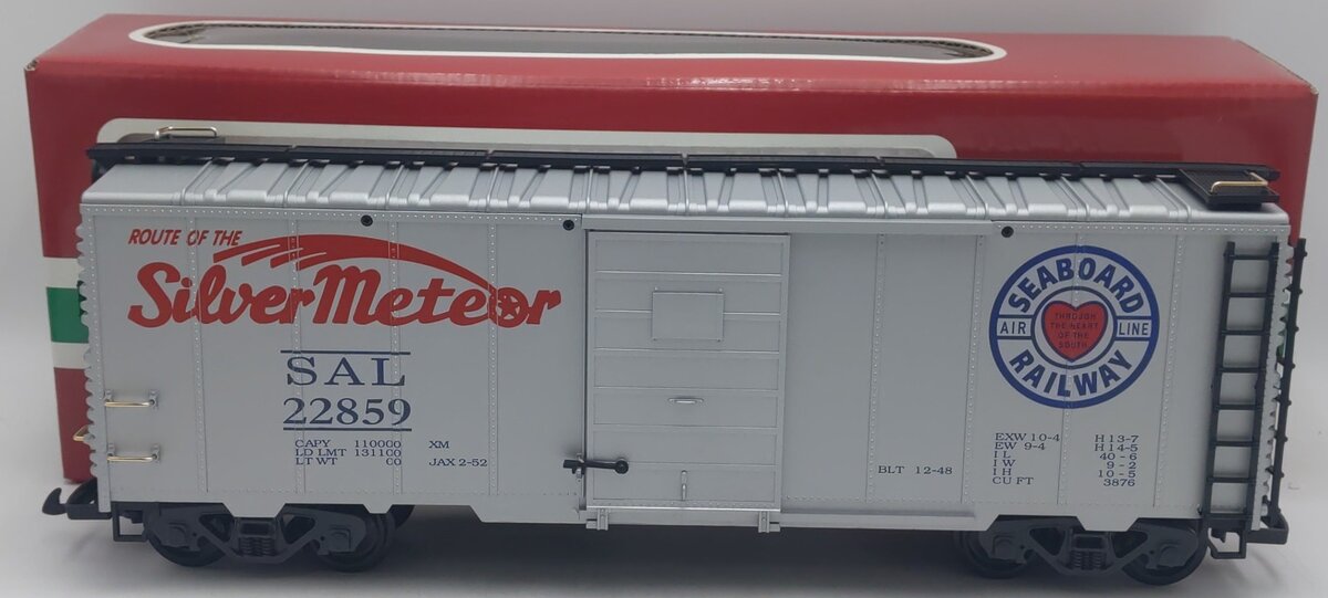 LGB 43913 G Scale Seaboard Air Line Boxcar #22859 w/Plastic Wheels EX/Box