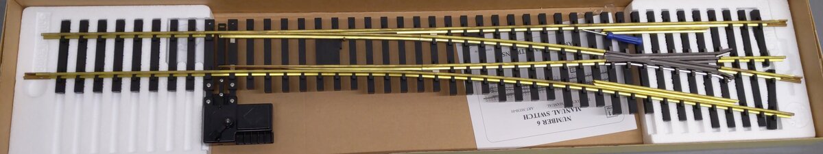 Aristo-Craft 30330 G Gauge #6 Brass Right Hand Manual Switch Turnout EX/Box