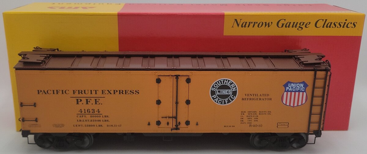 AMS G Scale Pacific Fruit Express Reefer Car #41634 - Metal Wheels LN/Box