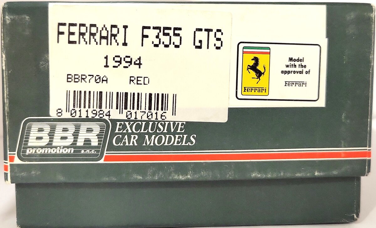 BBR Promotions BBR70A 1:43 Scale F355 GTS Ferrari EX/Box