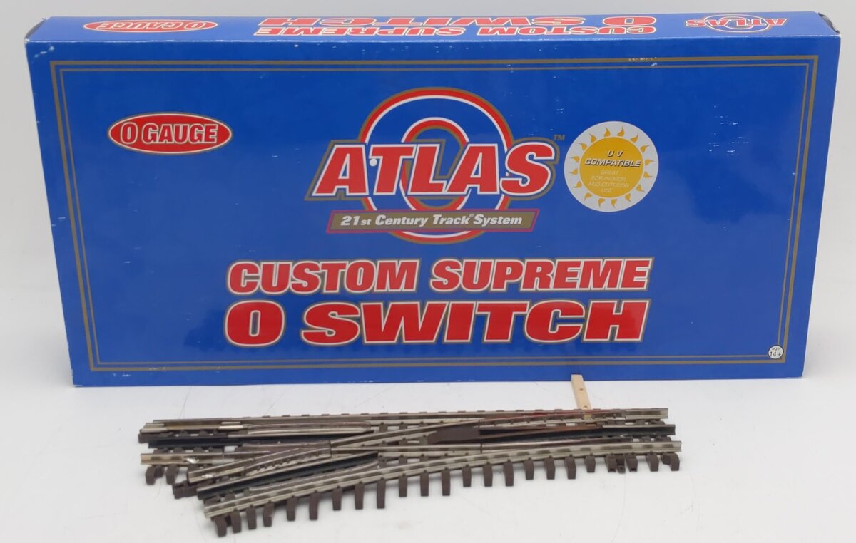 Atlas 6070 O54 Nickel Silver Left Hand Remote Switch Turnout VG/Box
