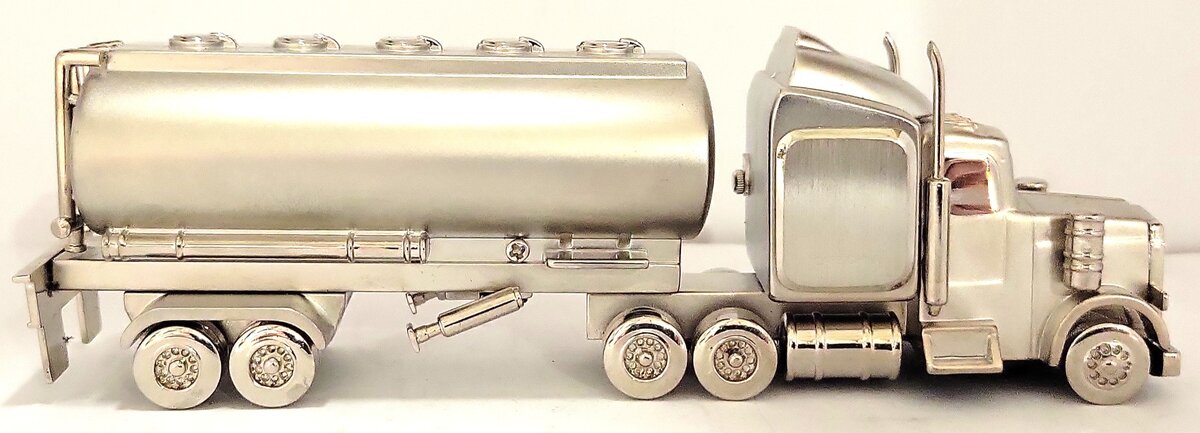 Platinum C376SIL Silver Oil Tank Clock LN/Box