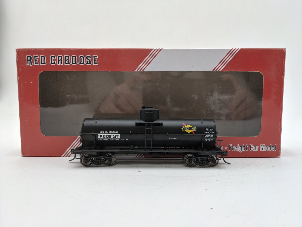 Red Caboose RR-33010-49 HO Scale Sunoco Type 103W Tank Car #6456 EX/Box