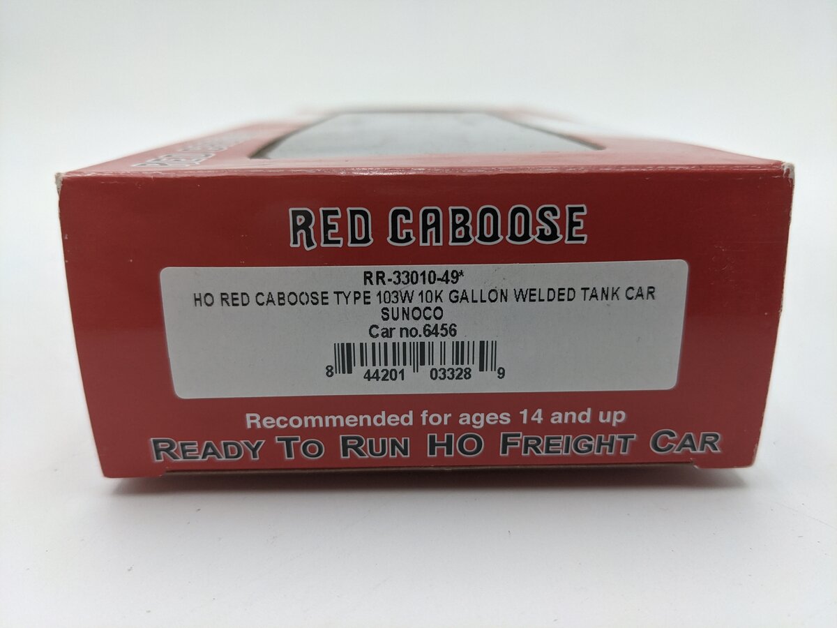 Red Caboose RR-33010-49 HO Scale Sunoco Type 103W Tank Car #6456 EX/Box