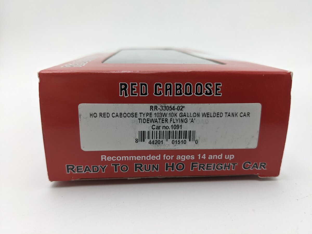 Red Caboose RR-33054-02 HO Scale Tidewater Tank Car #1091 EX/Box
