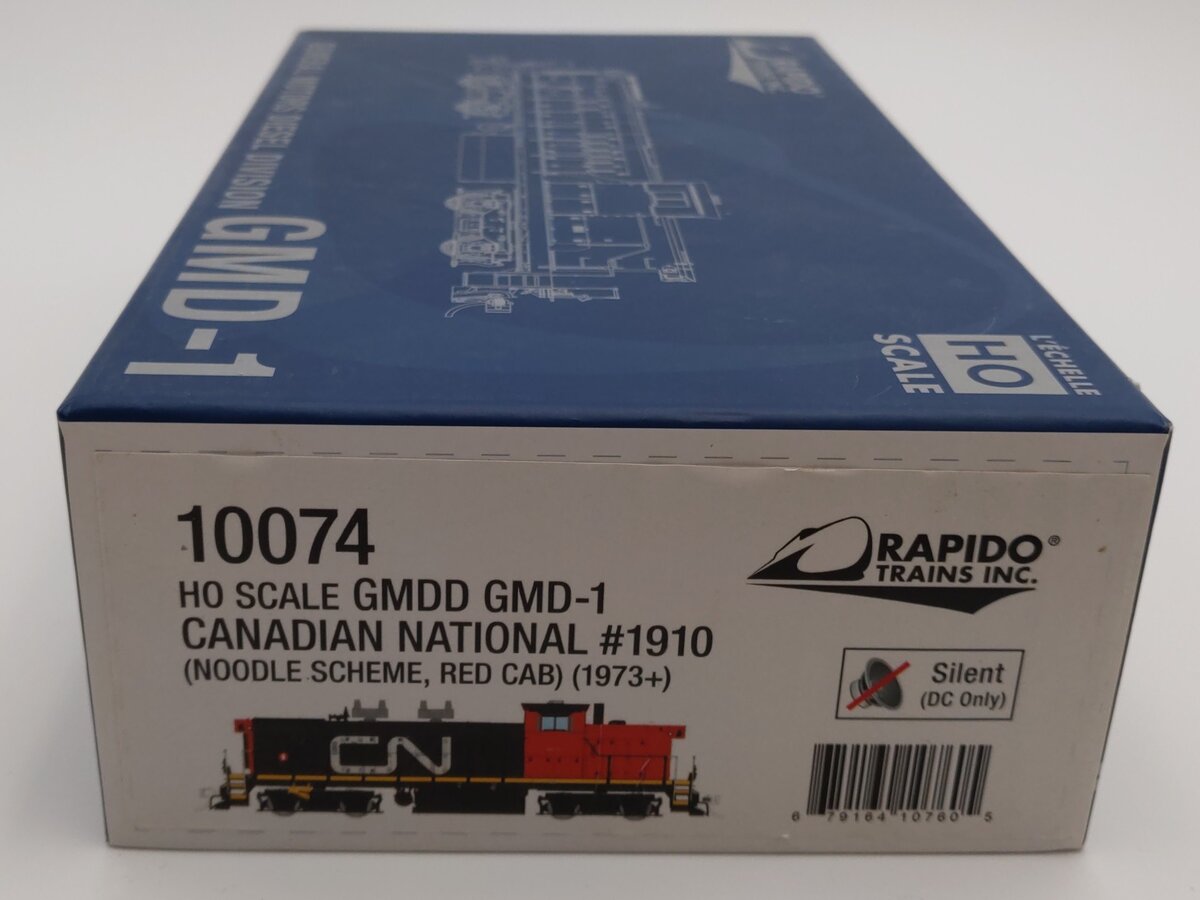 Rapido Trains 10074 HO Canadian National GMDD GMD-1 Diesel Locomotive #1910 LN/Box