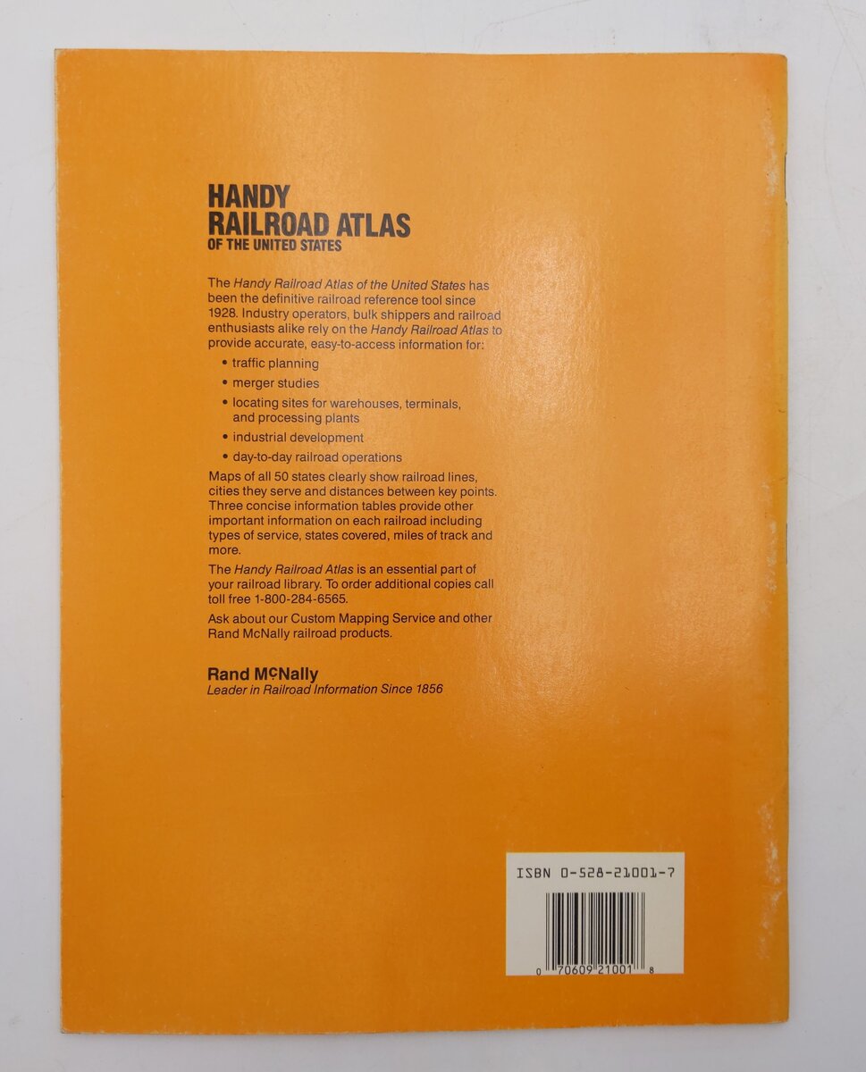 Handy Railroad Atlas Of The United States Paperback Book By Rand McNally VG