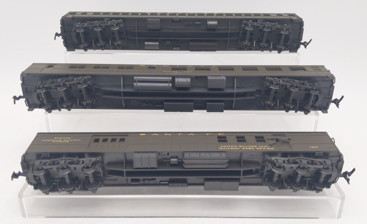 AHM HO Scale Assorted Santa Fe Passenger Cars #1418/1307/1464 [3] EX