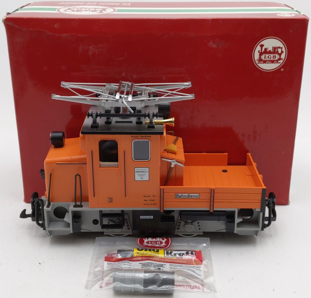 LGB 23330 G Scale Electric Maintenance Locomotive #3 LN/Box