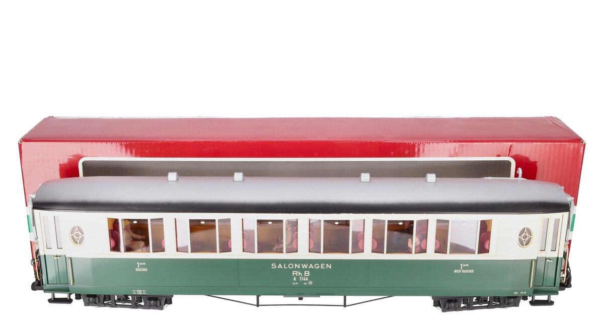 LGB 35650 G Scale RhB Salon Car #1144 - Metal Wheels LN/Box