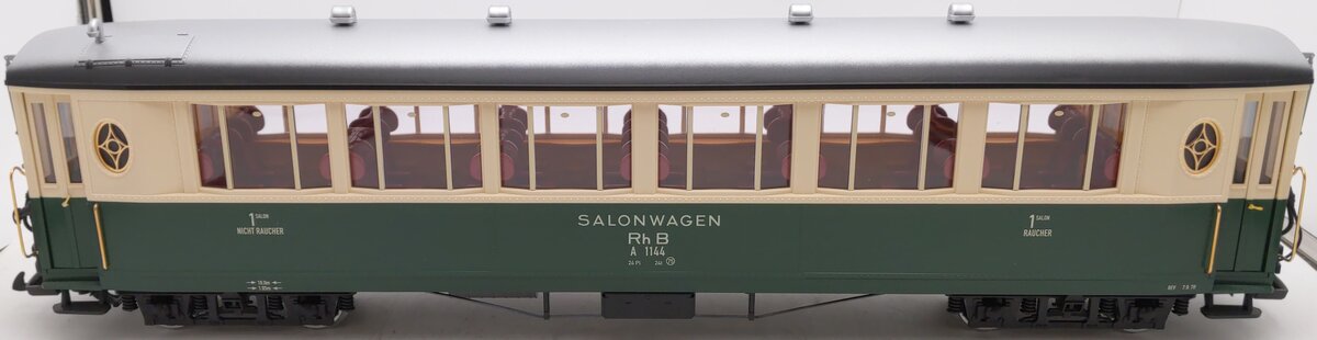 LGB 35650 G Scale RhB Salon Car #1144 - Metal Wheels EX/Box