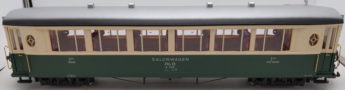 LGB 35650 G Scale RhB Salon Car #1144 - Metal Wheels EX/Box