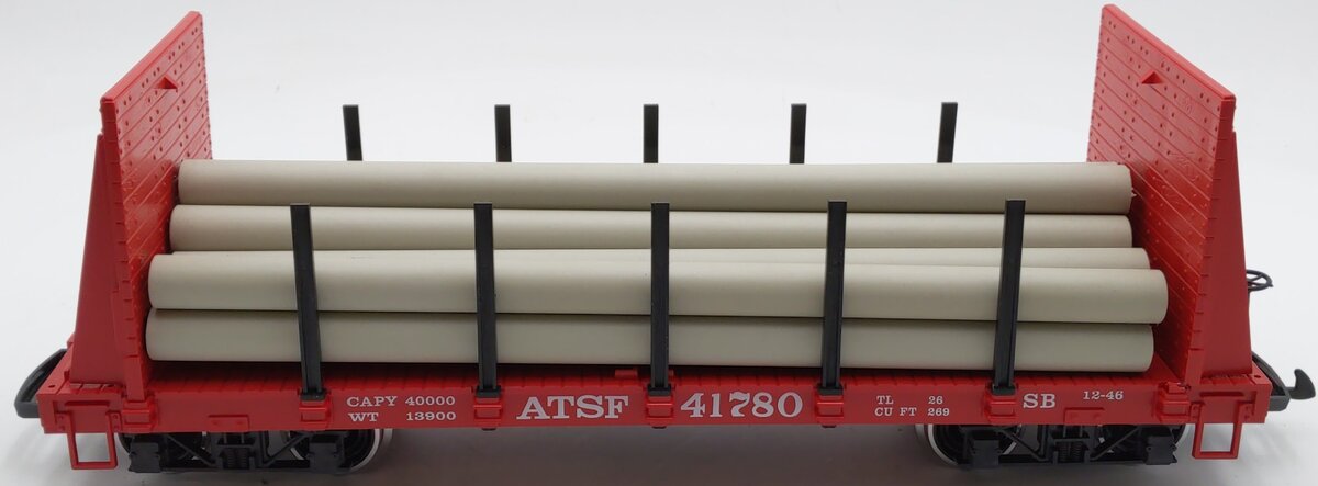LGB 41780 ATSF Flat Car with Pipe Load (Metal Wheels) VG/Box