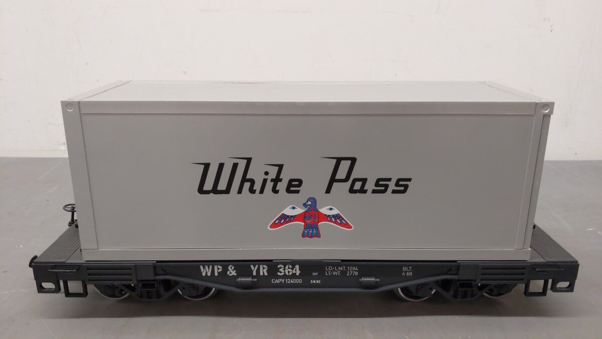 LGB 4085 WP&Y Flatcar w/Container (Metal Wheels) VG/Box