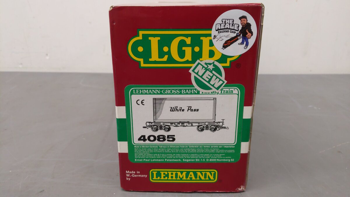 LGB 4085 WP&Y Flatcar w/Container (Metal Wheels) VG/Box
