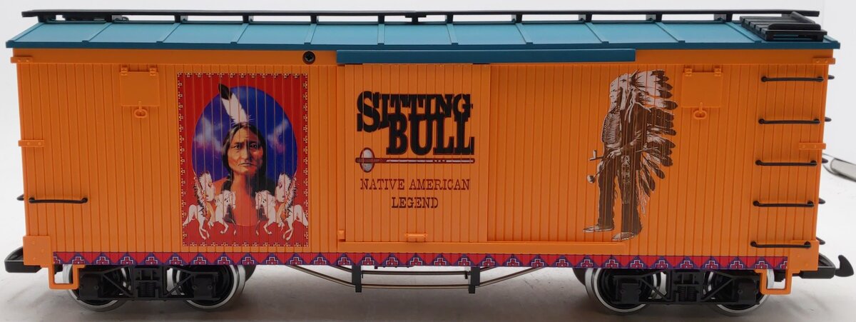 LGB 44673 G Scale Sitting Bull Box Car (Metal Wheels) LN/Box
