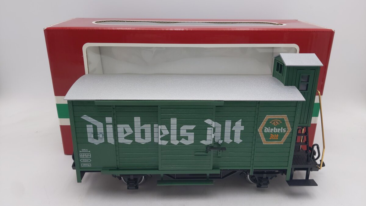 LGB 43260 G Scale Diebels Alt Beer Car w/ Plastic Wheels VG/Box
