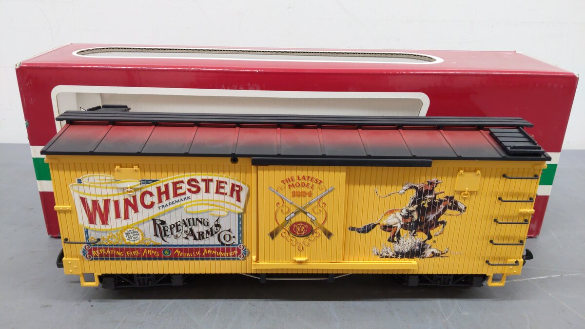 LGB 47670 G Scale Signed Winchester Rifles Boxcar EX/Box
