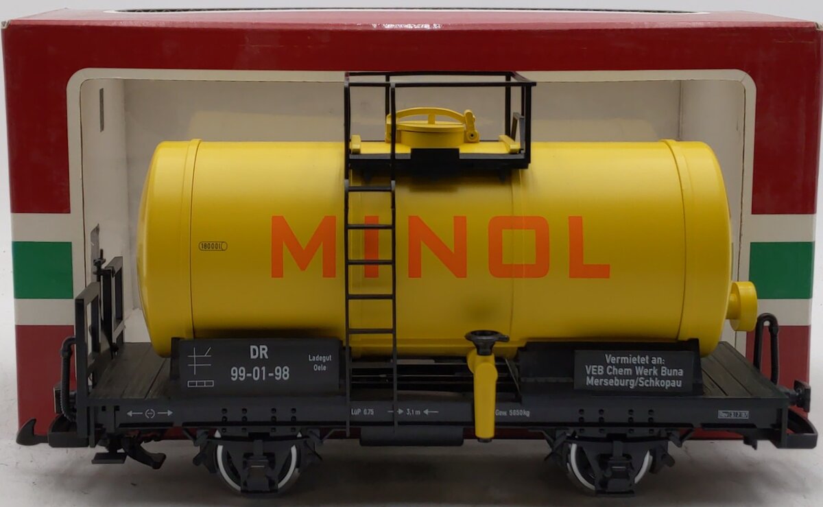 LGB 45400 G Scale Minol Single Dome Tank Car (Metal Wheels) EX/Box