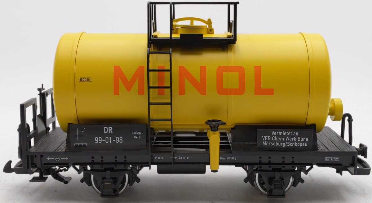 LGB 45400 G Scale Minol Single Dome Tank Car (Metal Wheels) EX/Box
