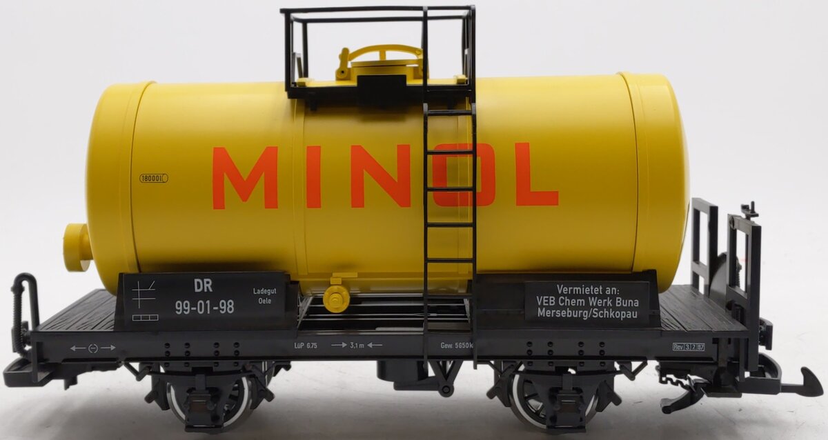 LGB 45400 G Scale Minol Single Dome Tank Car (Metal Wheels) EX/Box