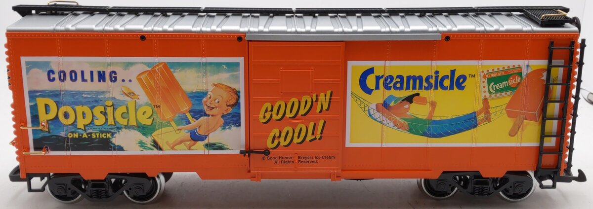 LGB 48910 G Scale Creamsicle Popsicle Boxcar (Metal Wheels) LN/Box