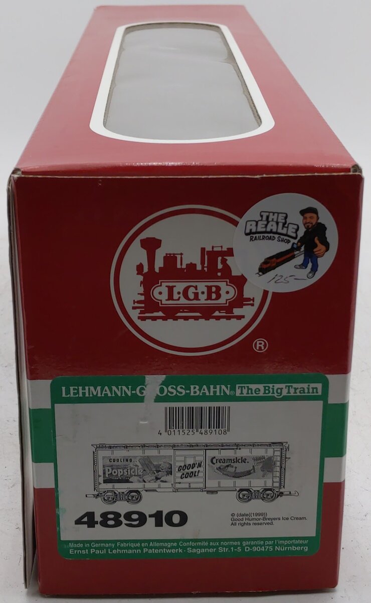 LGB 48910 G Scale Creamsicle Popsicle Boxcar (Metal Wheels) LN/Box